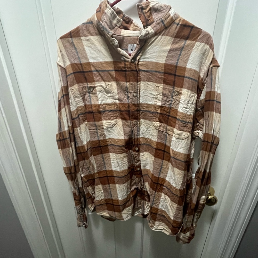 Goodfellow & Co Tan and Brown Checkered flannel